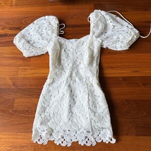 Lucy Paris White Lace Mini Dress